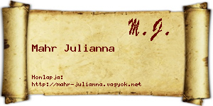 Mahr Julianna névjegykártya